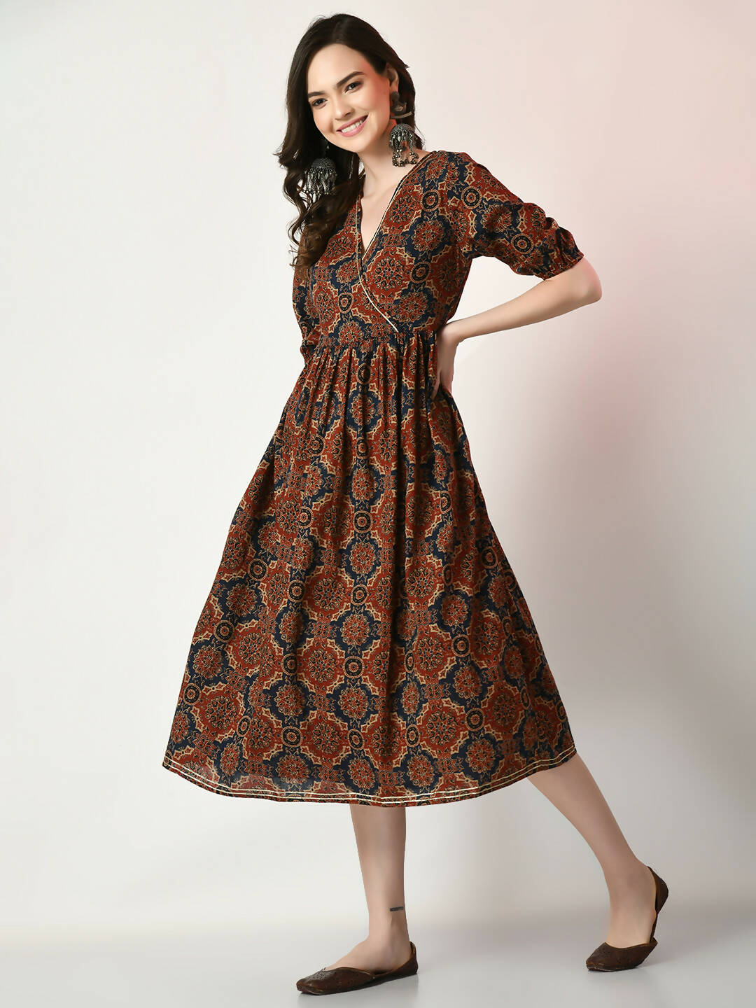 Myshka Women's Multi Empire Printed Dress