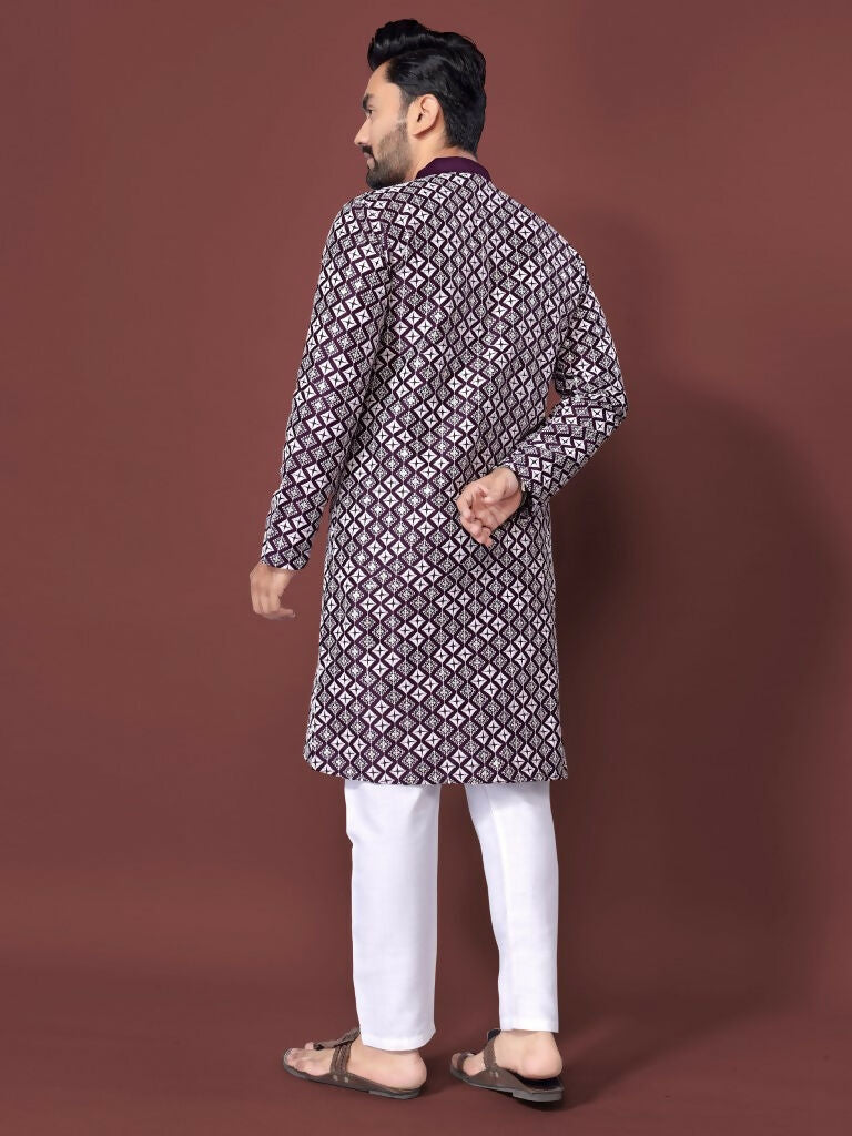 Indian Men's Kurta Pajama Set for Party Wear by Infinity Export