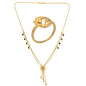 AanyaCentric Gold-Polished Mangalsutra & Ring Set