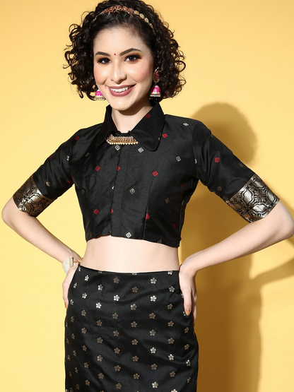 Saree Mall Ethnic Motifs Saree with Solid Border