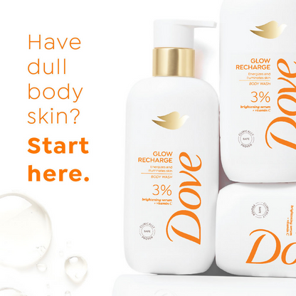 Dove Glow Recharge Exfoliating Serum Body Wash with 3% Brightening Serum + Vitamin C