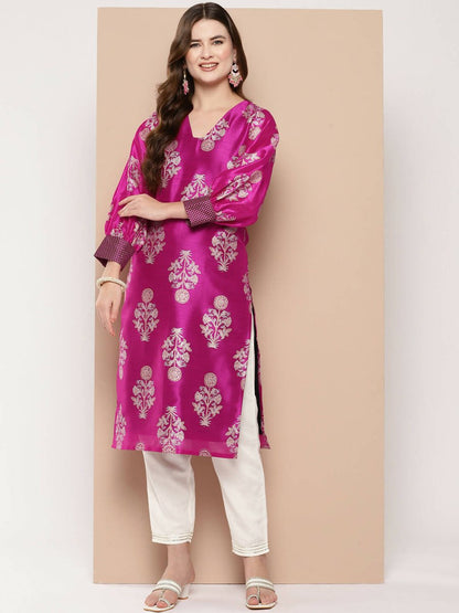 Ahalyaa Women's Traditional wear Kurta - Pink