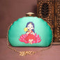 Joban Fashion Baby Durga Printed D-Shape Clutch - Green