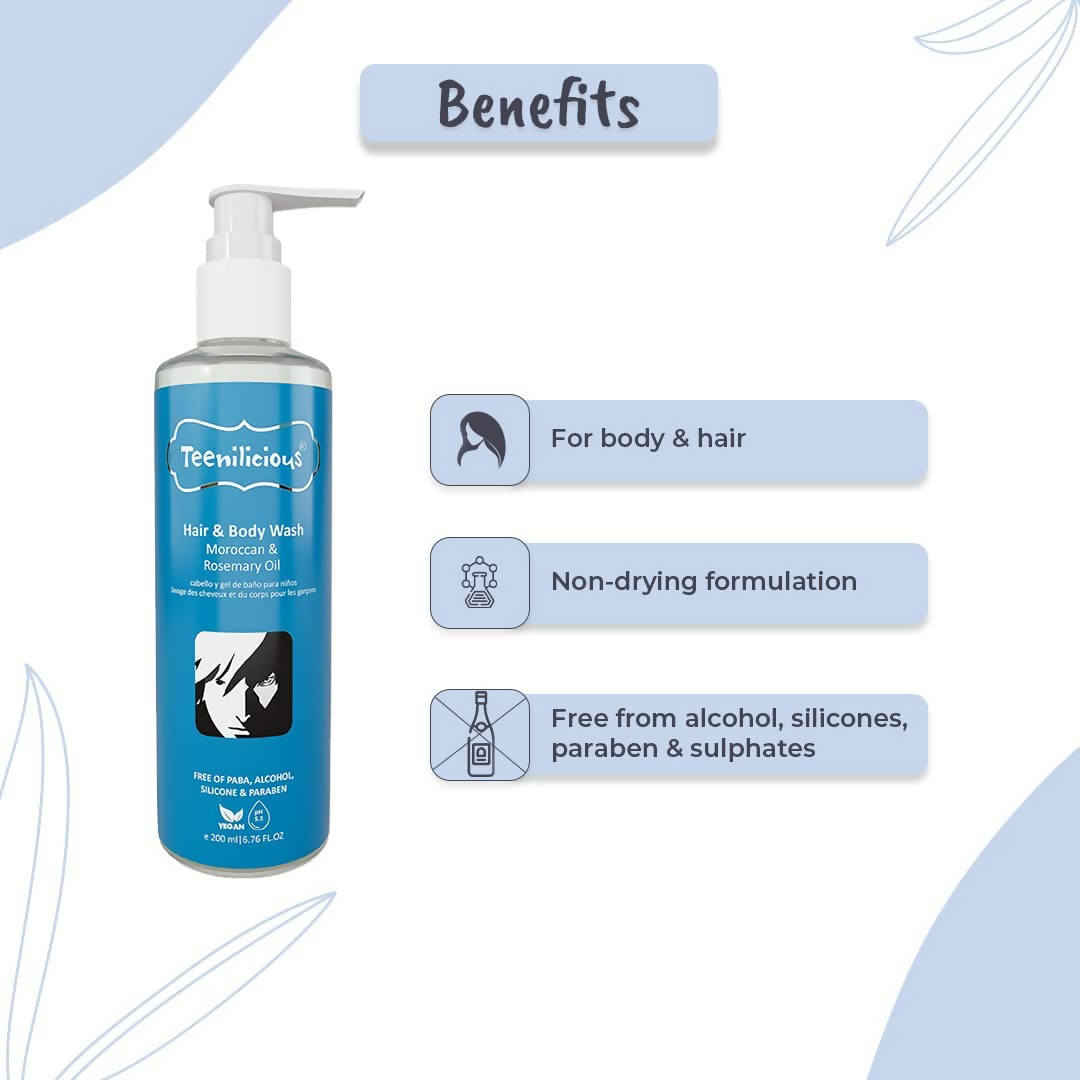 Teenilicious Hair & Body Wash With Moroccan & Rosemary Oil