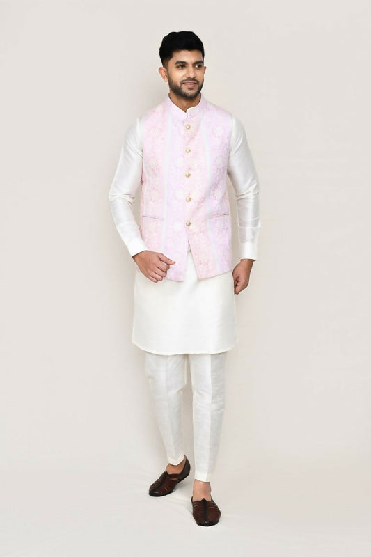 Joban Fashion Pink Colored Imported Jacquard Work Men's Jacket