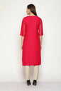 Maai Rayon Hand Printed Kurta Red