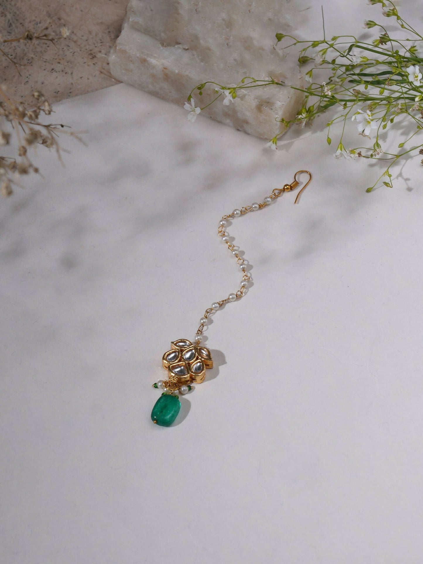 Kundan Maang Tikka (Gold) - Ruby Raang