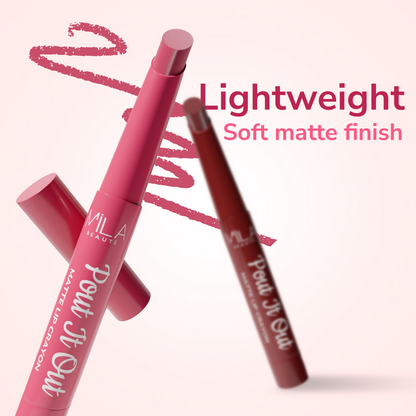 Mila Beaute Pout It Out Long Lasting & Matte Finish Lip Crayon Lipstick - Mulan