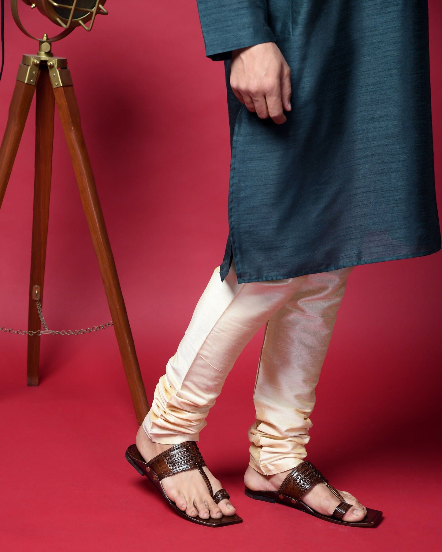 Stepsoft Men'S Designer Kolhapuri Chappal | Brown Handcrafted Ethnic Leather Footwear