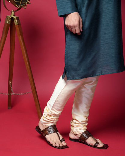 Stepsoft Men'S Designer Kolhapuri Chappal | Brown Handcrafted Ethnic Leather Footwear