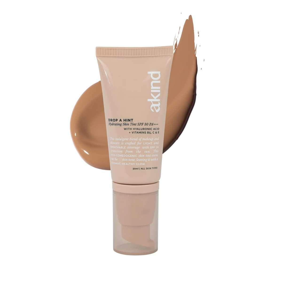 Akind Drop A Hint Hydrating Skin Tint Spf 30 Pa+++160 Caramel