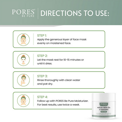 Pores Be Pure Matcha Green Tea Clay Face Mask With Green Tea