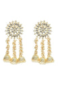 Mominos Fashion Johar Kamal Golden Plated Earrings With Kundan & Pearls