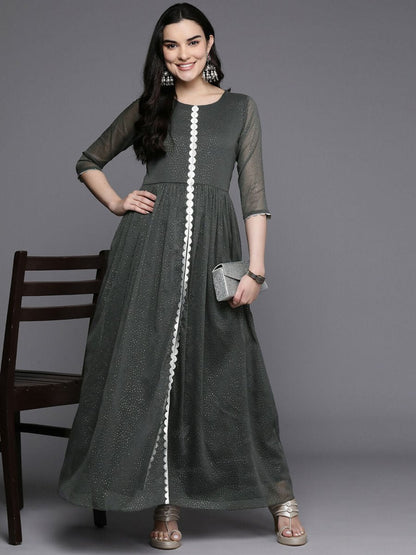 Ahalyaa Women's Traditional wear Kurta Set - Grey