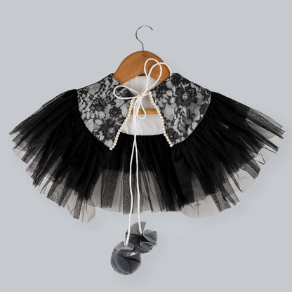 Pink Cow Fashions Black & White Shrug With Frill