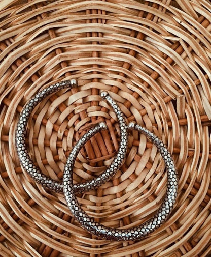 Mominos Fashion Oxidised Silver-Plated Rajasthani Design Kada Anklets