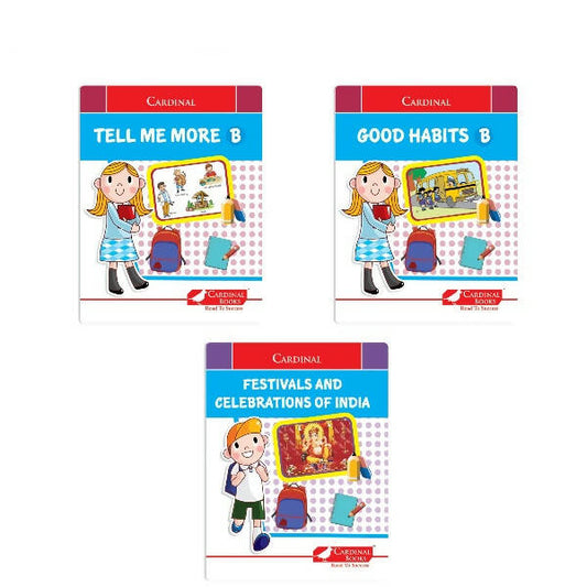 Cardinal General Knowledge Book 2 (Set of 3)|Good Habit B| Festival & Celebration of India| Tell Me More B| Combo Book Set| Ages 3-7 Years