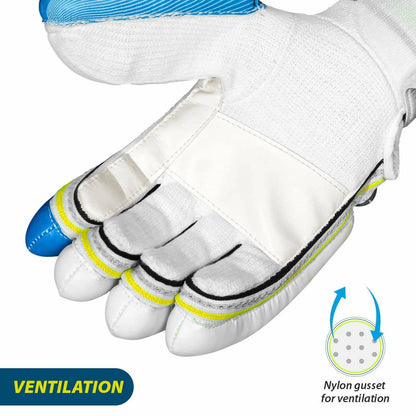 DSC Condor Ruffle Cricket Batting Gloves - Youth Left Multicolour with Cotton Gusset