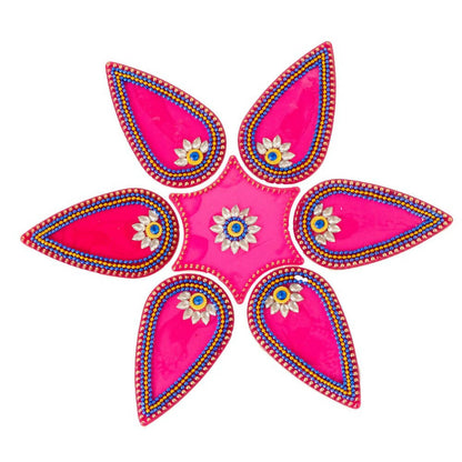 Kundan HandiKrafts Drop Rangoli Pink (Medium)