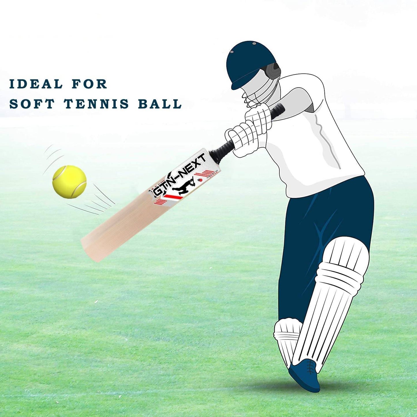 Gtn Next Soft Tennis Cricket Bat (Size 5)