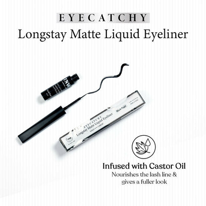 The Natural Wash Eyecatchy Longstay Matte Liquid Eyeliner - Black Pearl