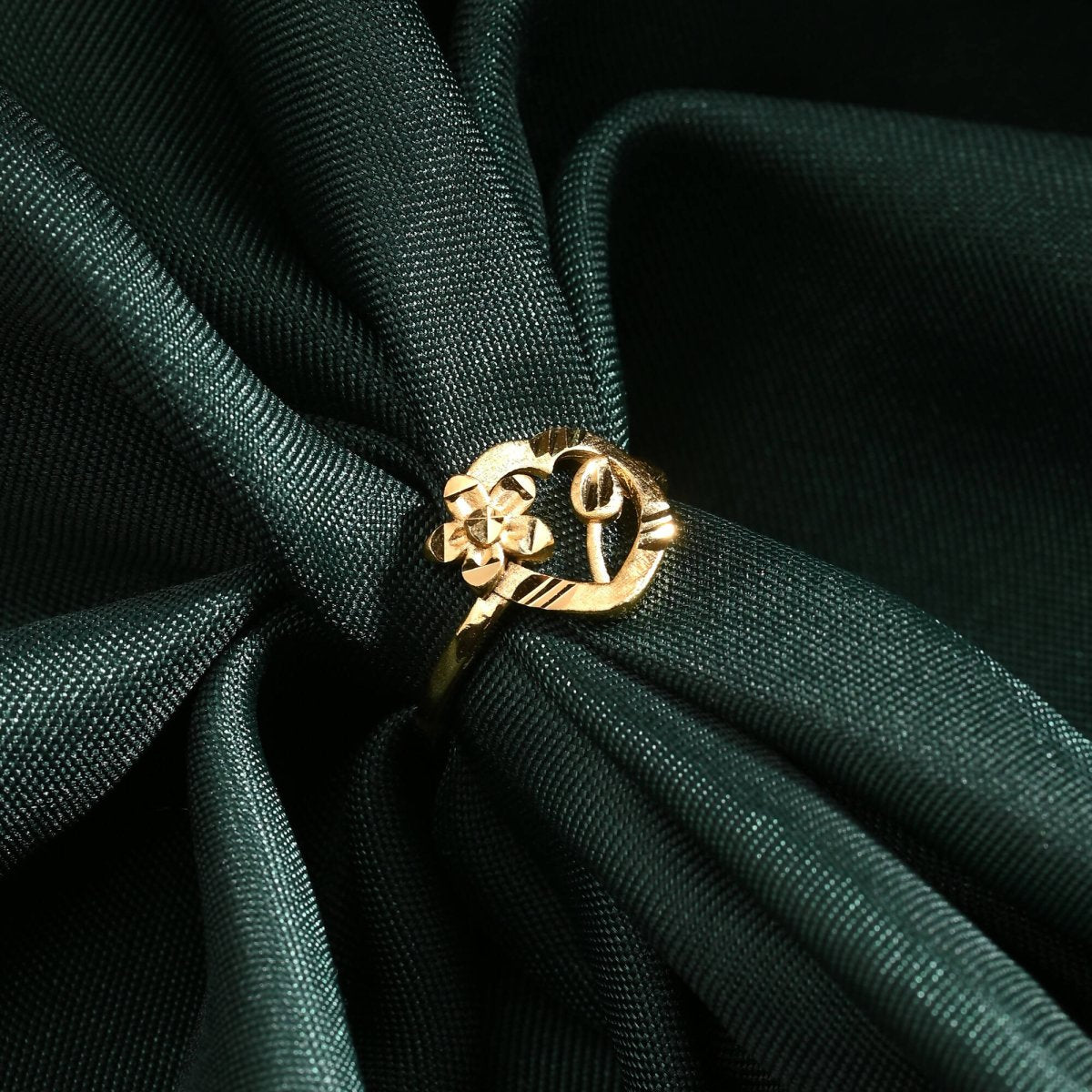 AanyaCentric Gold-Polished Mangalsutra & Ring Set