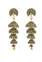 Mominos Fashion Johar Kamal Peacock Design Golden Colour Earrings