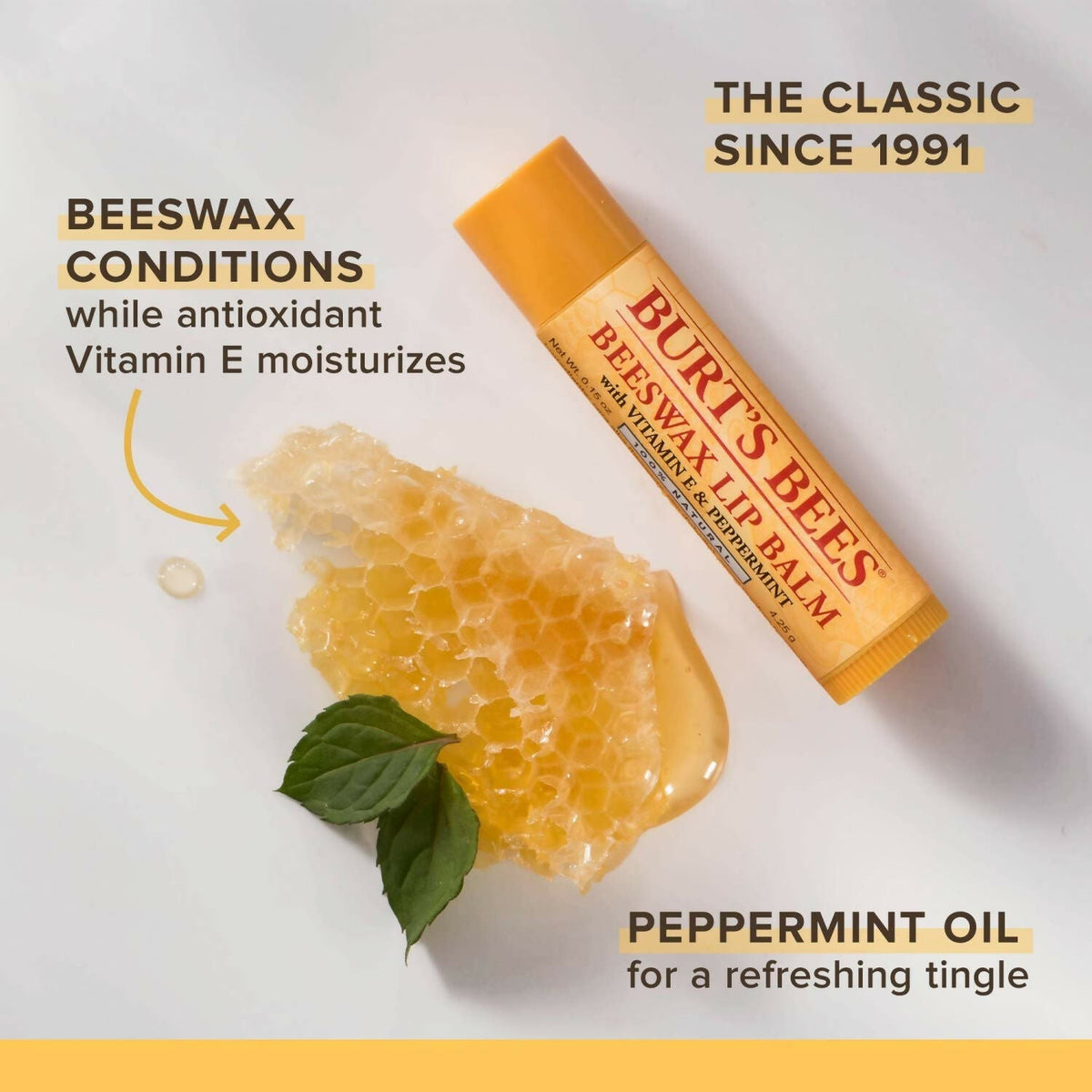 Burt's Bees Natural Moisturizing Lip Balms (Beeswax, Cucumber Mint, Coconut & Pear, Vanilla Bean)