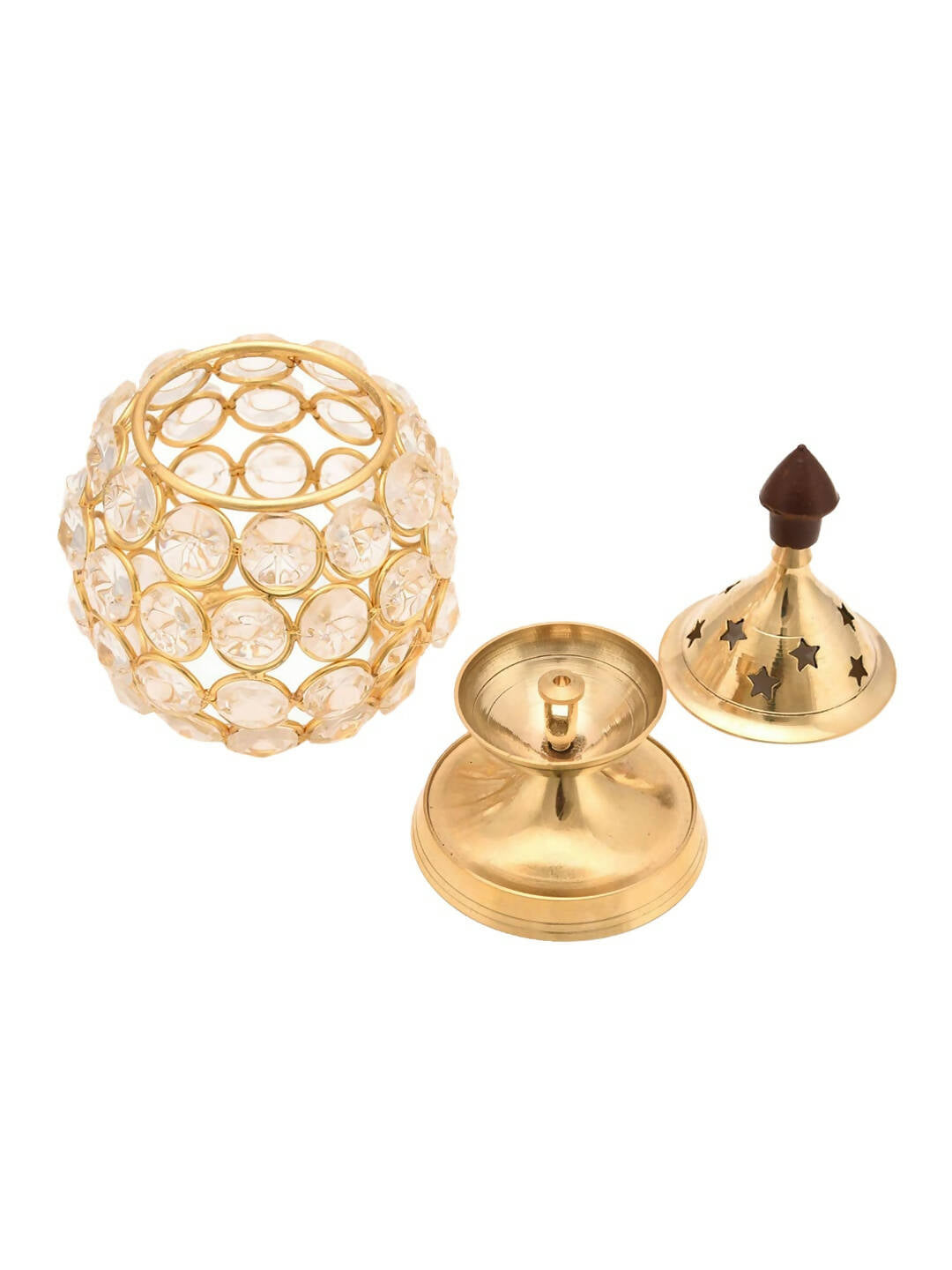 Craftvatika Gold Toned Brass Decorative Akhand Diya Oil Lamp