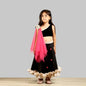 Pink Cow Fashions Black Ghagra Choli With Pink Dupatta