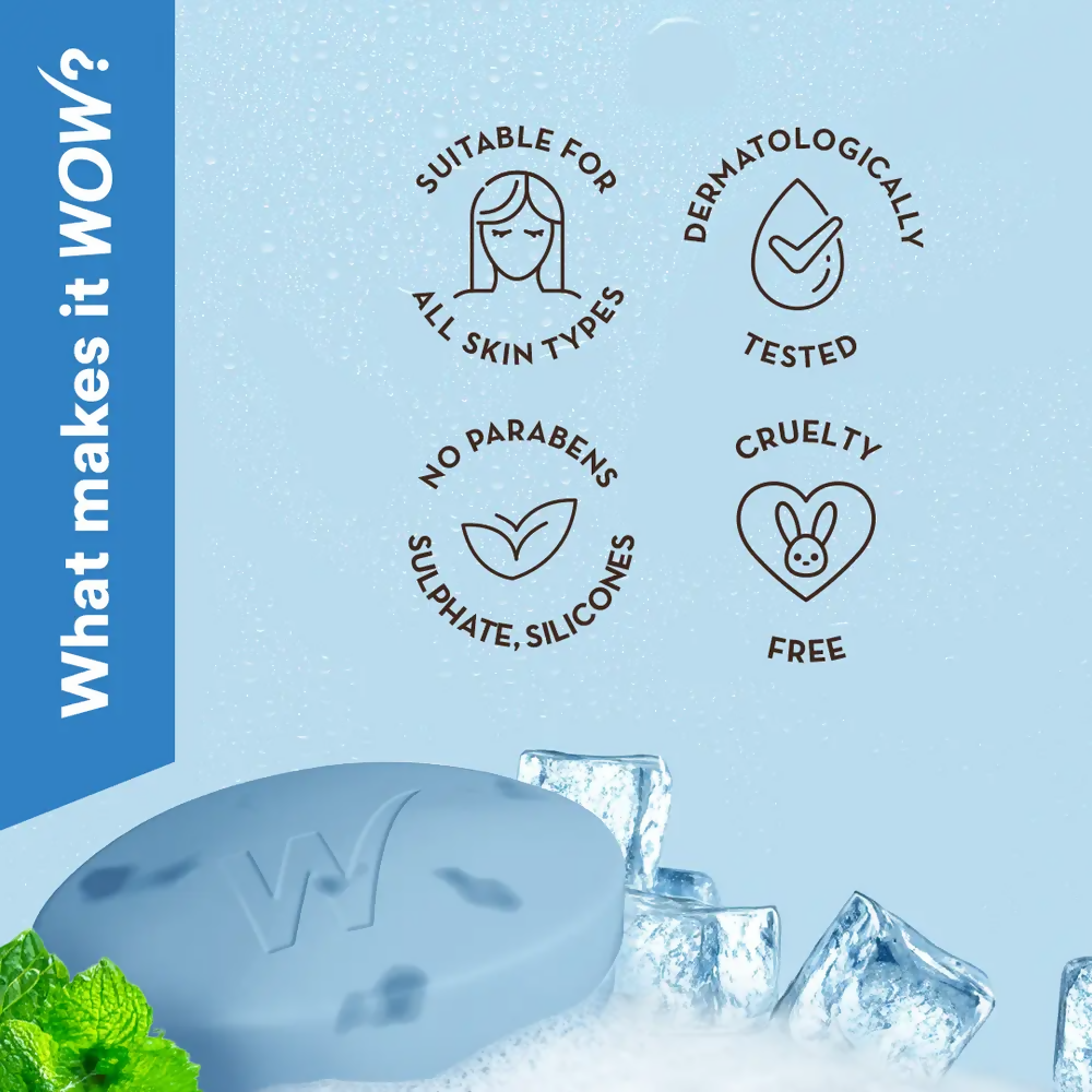 Wow Skin Science Wild Aqua & Ceramide Moisturizing Soap – Cooling, Hydrating & Skin Nourishing for All Skin Types