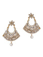 Gold-Polished Alloy Traditional Look Pearl Studded Earrings - The Pari