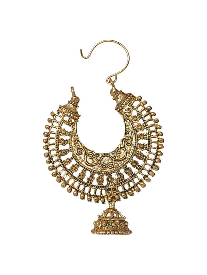 Gold-Polished Alloy Golden Round Hoop Style Earrings - The Pari