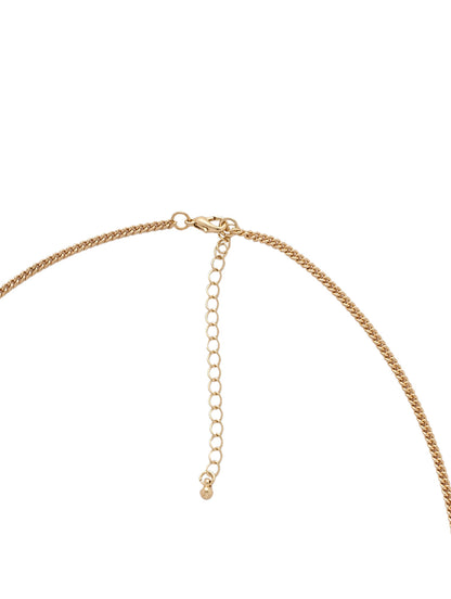 Gold-Polished Alloy Shell And Brass Leaf Statement Necklace - The Pari