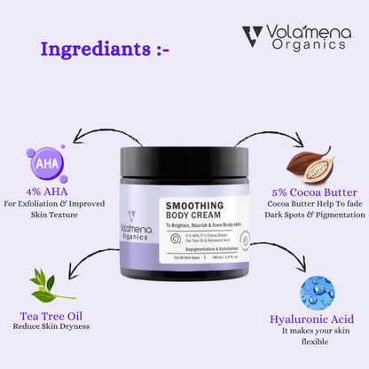 Volamena Smoothing Body Cream With AHA & Cocoa Butter