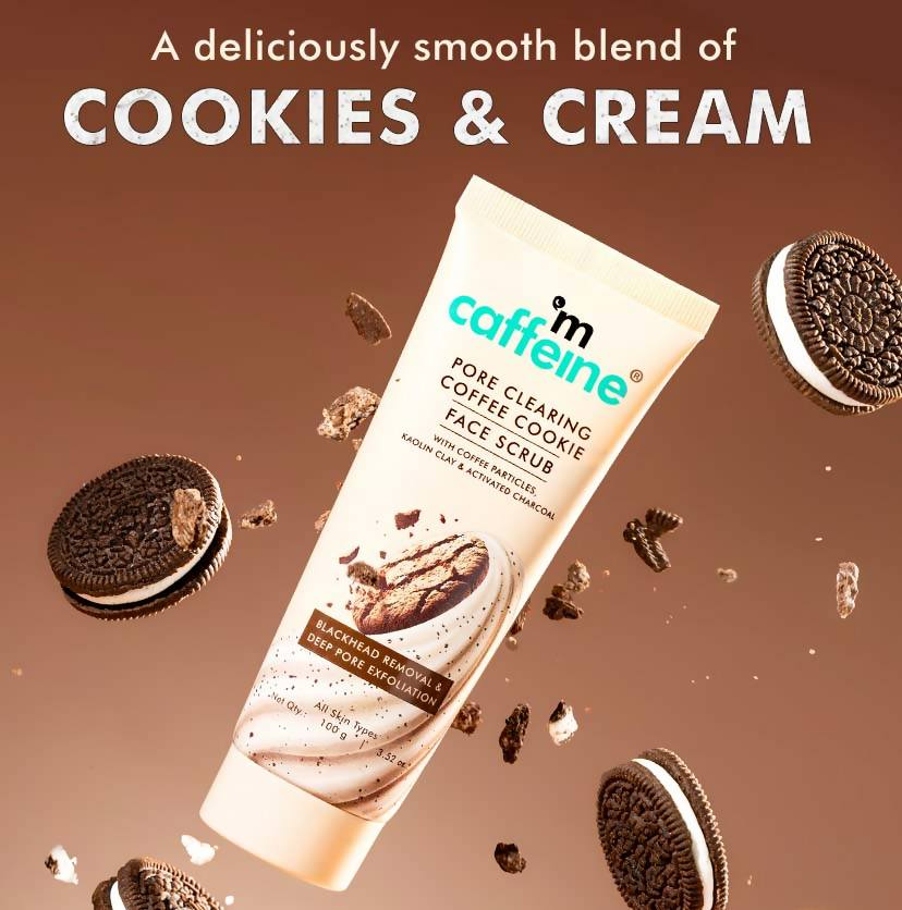 mCaffeine Pore Clear Coffee Cookie Face Scrub for Blackheads & Tan Removal