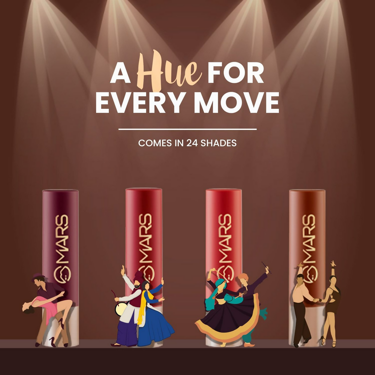 MARS Cosmetics Creamy Matte Long Lasting Lipstick For Women (12-Khoobsurat Kuchipudi)