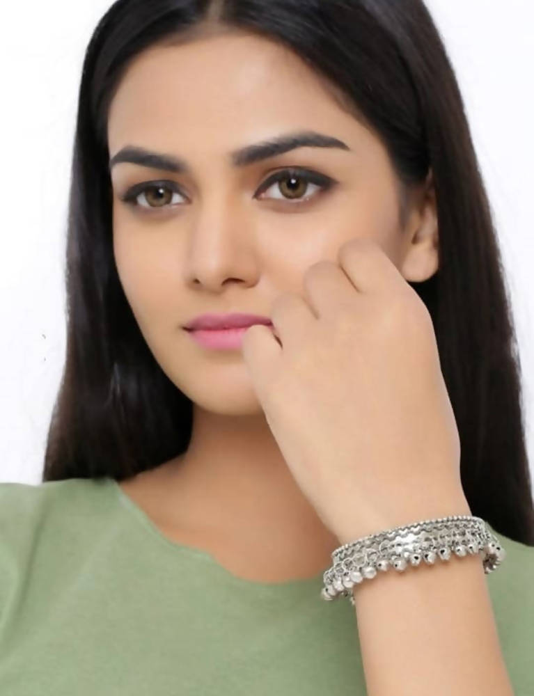 Mominos Fashion Oxidised Trendy Bracelet With Ghungroo